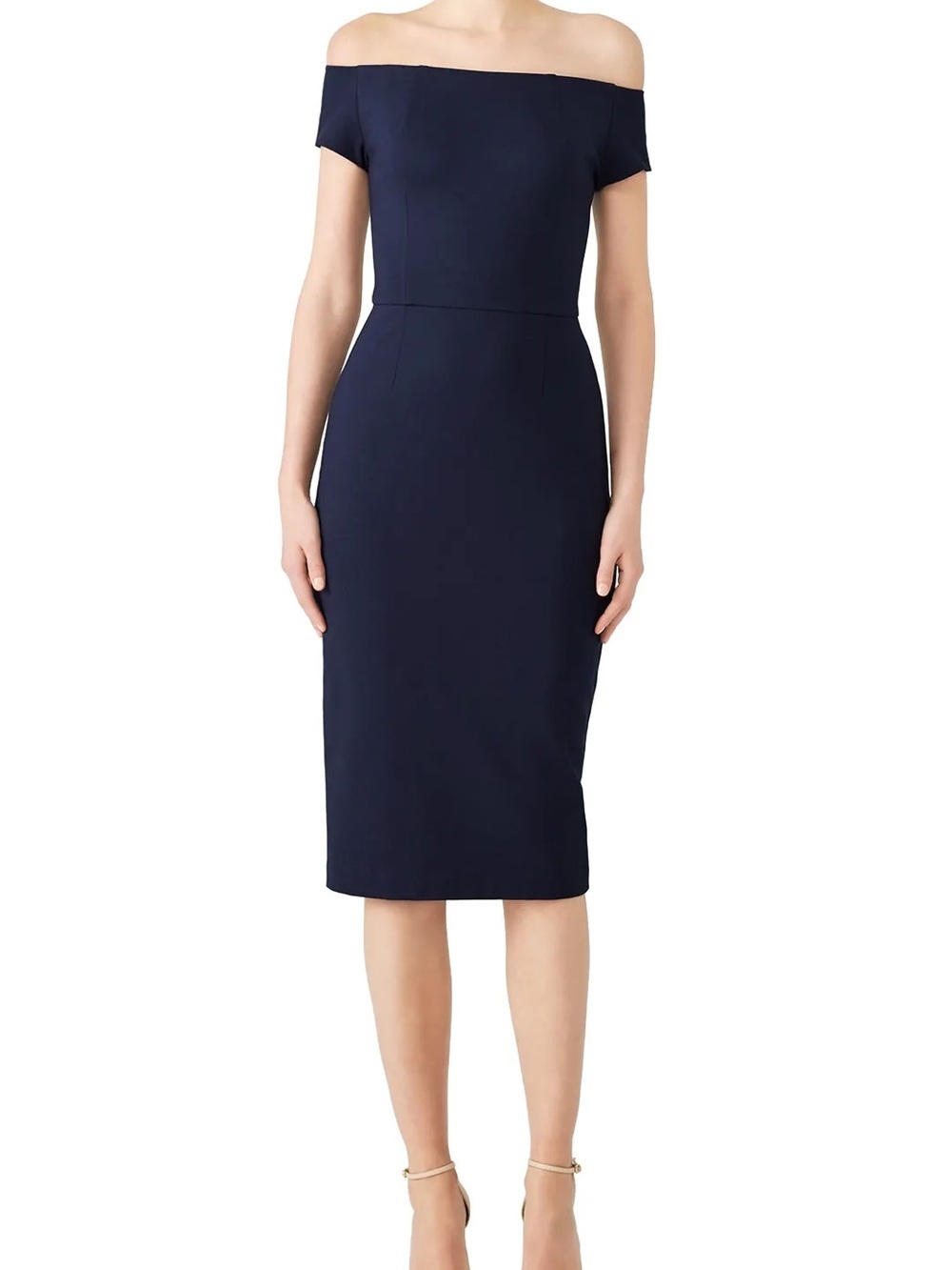 Trina Turk Indigo Navy Blue Sheath Midi Dress